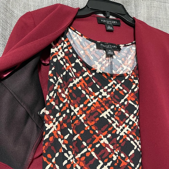 Perceptions Womens Petite Red Holiday Dress with Jacket NWT - Picture 3 of 6